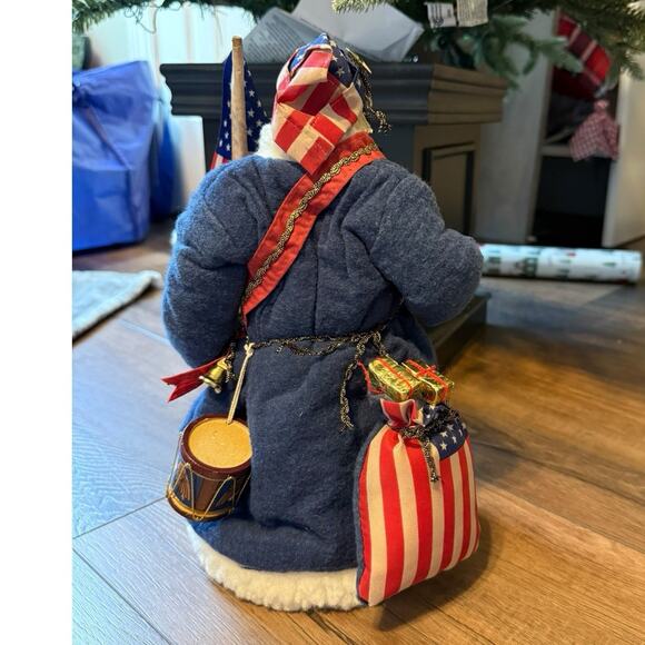 Vtg Lynn Haney Americana Patriotic Santa Claus Christmas Tree Topper 12" USA - Picture 12 of 13
